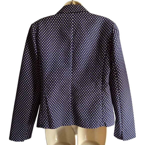 NWT Gap The Academy Blazer 12 Navy Blue Polka Dot Preppy - Picture 7 of 14